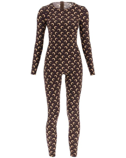 Marine Serre All Over Moon Catsuit in Brown | Lyst Canada