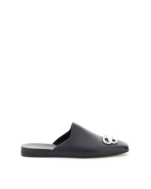 Balenciaga Bb Cosy Leather Mules in Black - Save 2% - Lyst