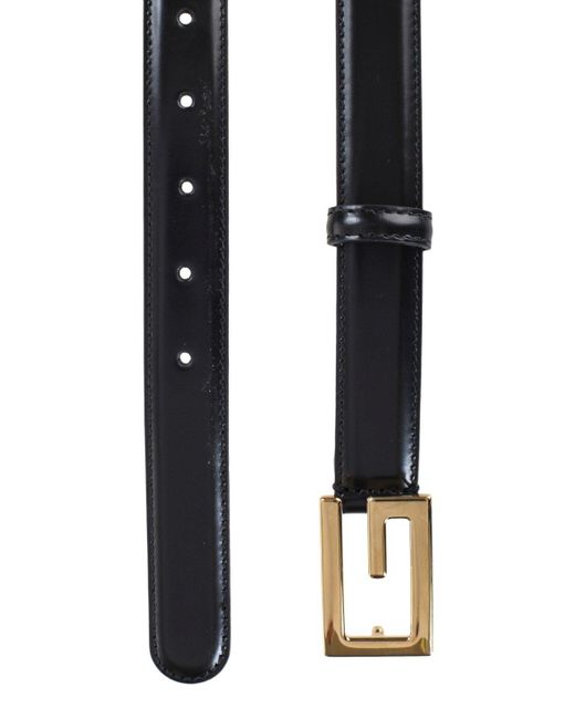 Gucci Thin Belt In Black Leather With Rectangular Buckle G - Save 1% - Lyst