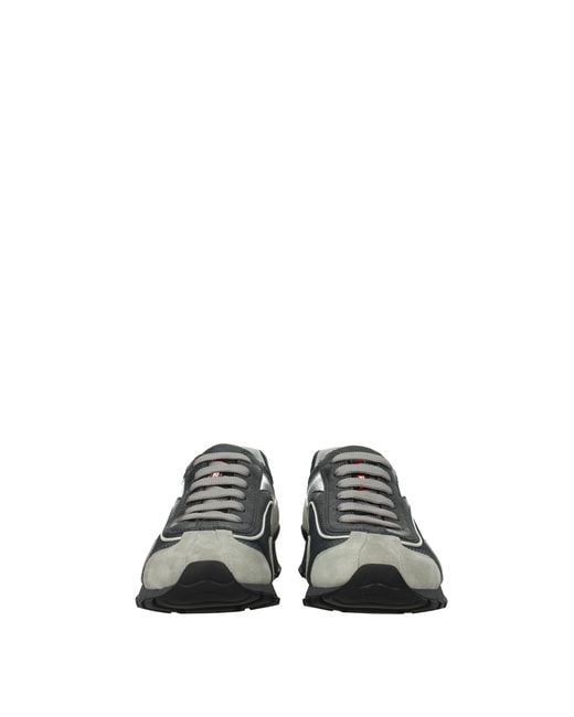 mens silver prada sneakers