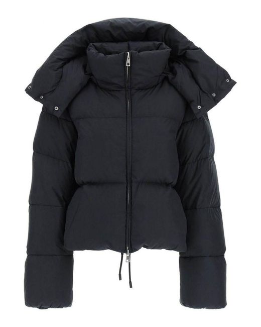 Sportmax Goose Oversized Puffer Jacket With Removable Hood in Black | Lyst