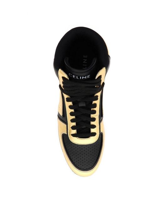 Celine Ct-01 Z High Top Leather Sneakers in Gold/Black (Black) for 