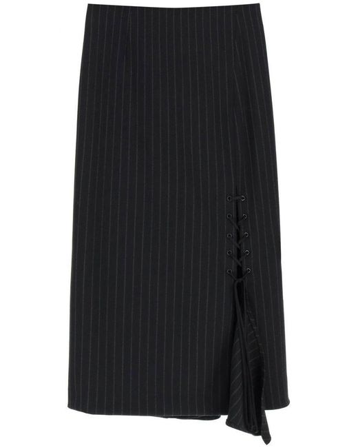 Sportmax 'pianosa' Pinstriped-wool Skirt in Black | Lyst