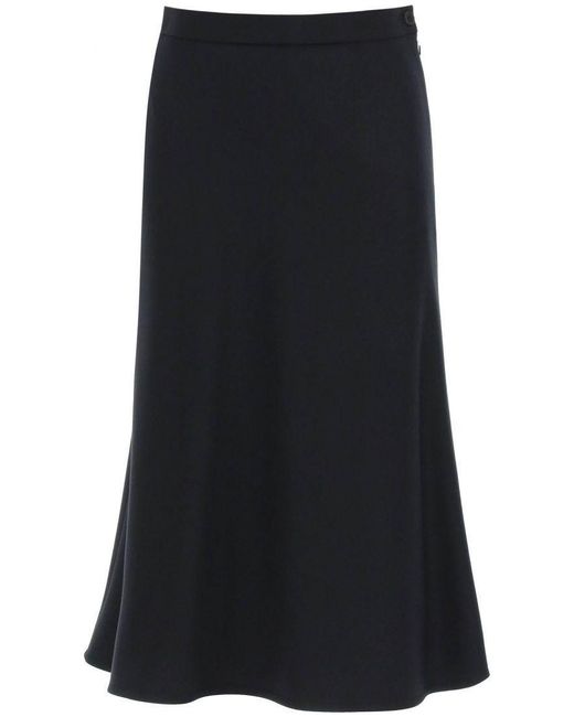 Balenciaga Wool Bias Skirt In Barathea in Black | Lyst