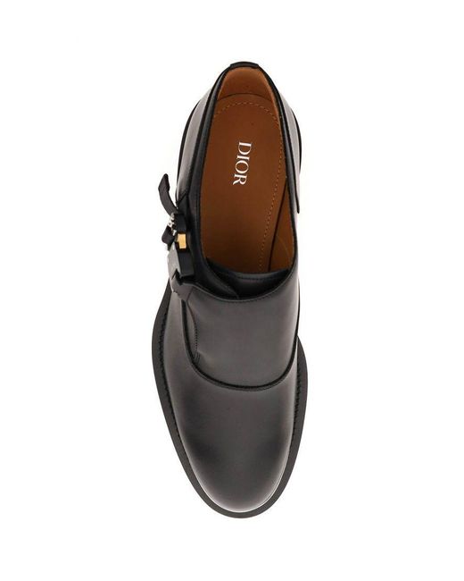 Dior Leather Derby Monk Evidence Shoes in Black for Men | Lyst