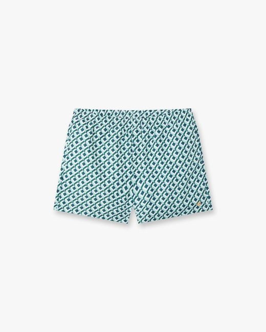 Casablanca Paris Blue Cubist Monogram Printed Swim Shorts, By for men