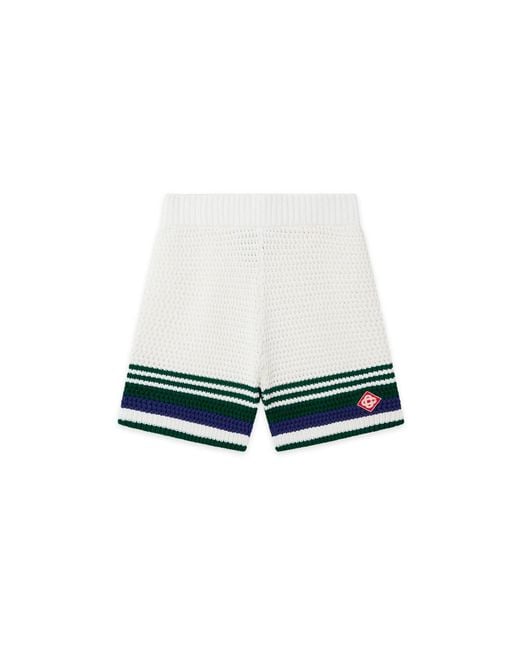 Casablanca Paris White Short De Tennis En Crochet
