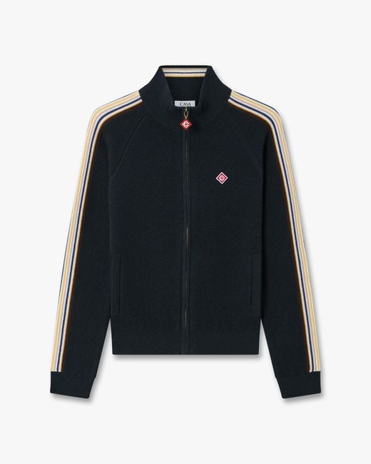 Casablanca Paris Blue Café Culture Wool Track Jacket, By