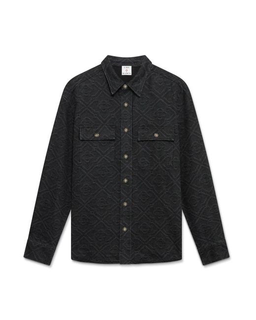 Casablanca Paris Black Chemise En Jean Noire À Manches Longues Laser for men