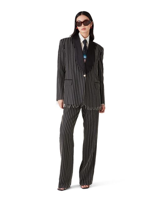Casablanca Paris Black Crystal Embellished Tailored Jacket, Size By