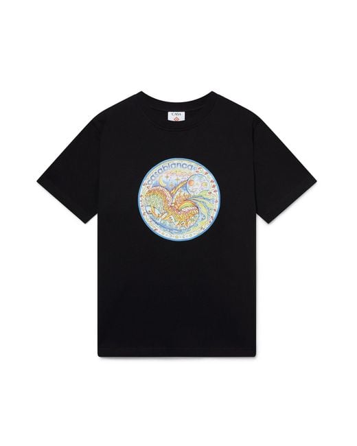 Casablanca Paris Black T-Shirt À Manches Courtes The Four Elements for men
