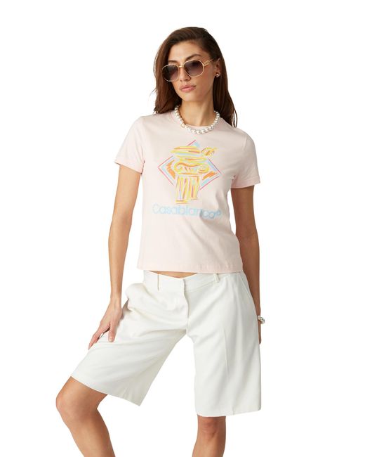 Casablanca Paris White Diamond Short Sleeve Column T-Shirt, By