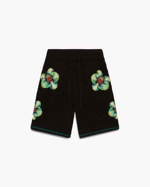 Casablanca Paris Black Short En Crochet Brodé Glitch Orchid for men