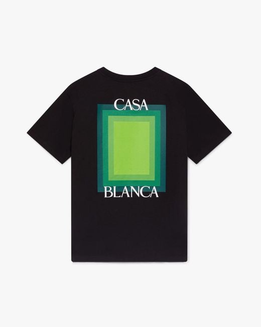 Casablanca Paris Green T-Shirt À Manches Courtes Et Logo Carré for men