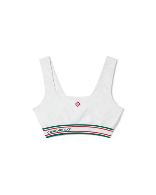 Casablanca Paris White Seamless Sports Bra, By