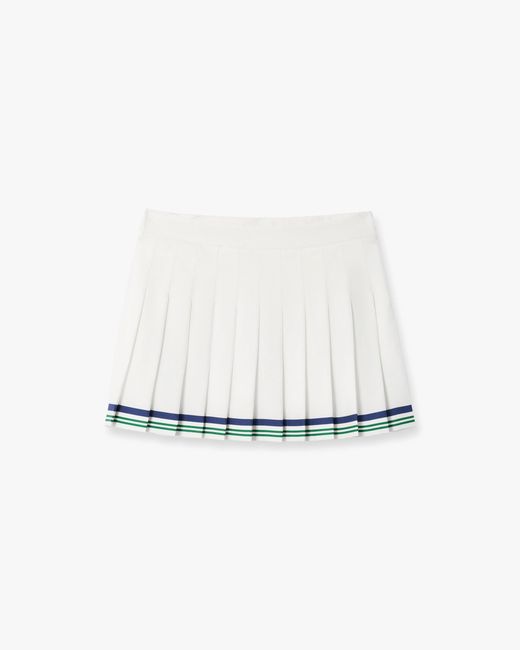 Casablanca Paris White Hotel Emblem Pleated Mini Silk Skirt