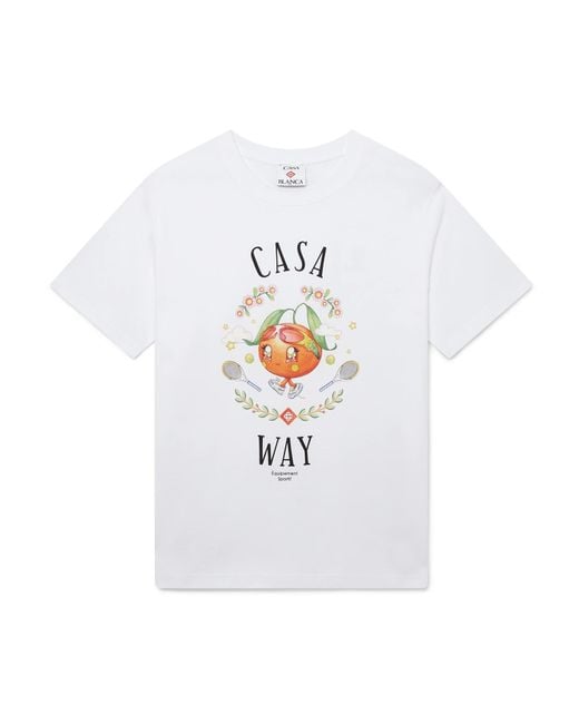 Casablanca Paris White T-Shirt À Manches Courtes Casa Way Mascot for men