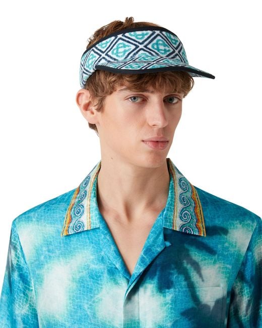 Casablanca Paris Blue Visière En Tissu Éponge À Monogramme for men
