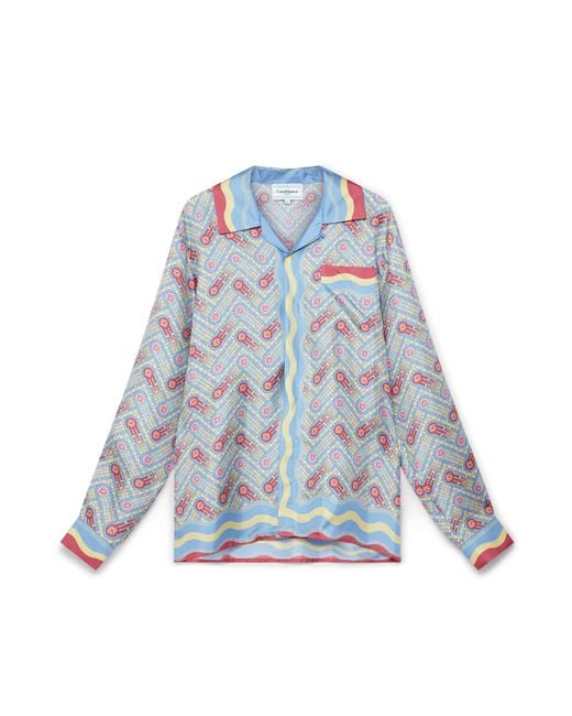 Casablanca Paris Blue Candy Ping Pong Silk Shirt, By for men