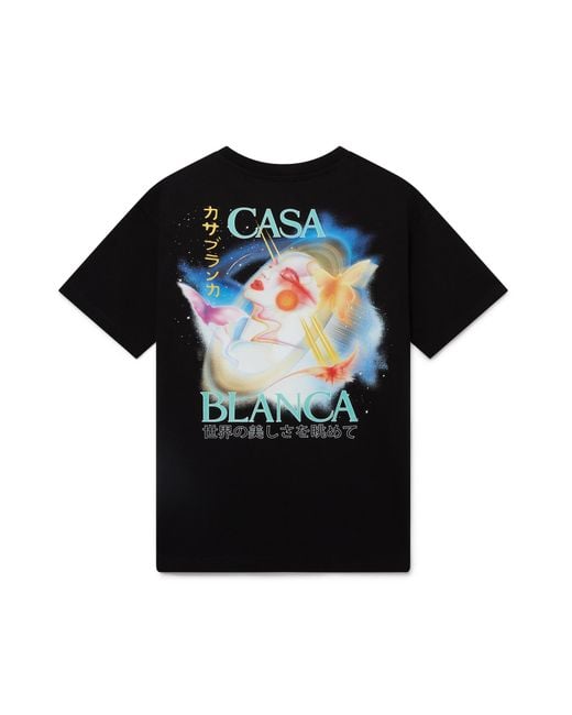 Casablanca Paris Black T-Shirt À Manches Courtes Galactic Connection for men
