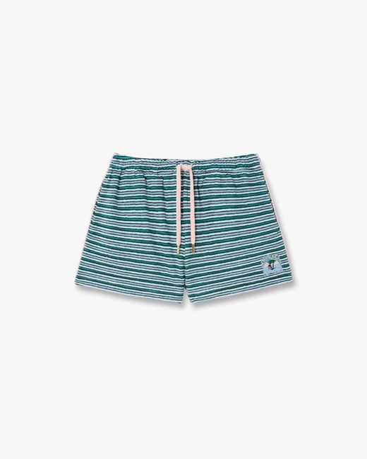 Casablanca Paris Blue Striped Towelling Shorts, By
