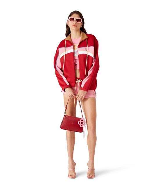 Casablanca Paris Red Tricot Oversized Track Jacket, By
