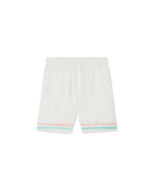 Casablanca Paris White Dance Joy Silk Shorts, By for men