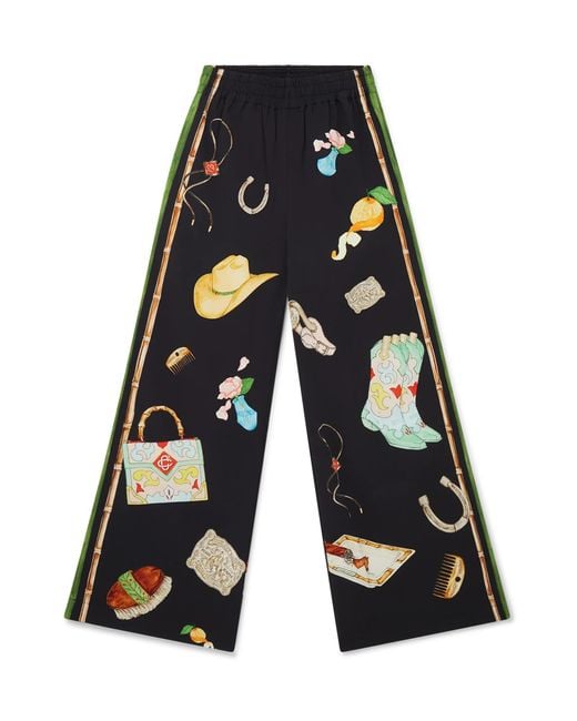 Casablanca Paris Multicolor L'Ecurie Nuit Wide Leg Trousers, Size By