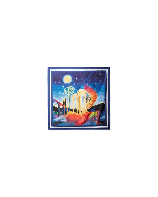 Casablanca Paris Blue Midnight Acropolis Small Silk Scarf By for men