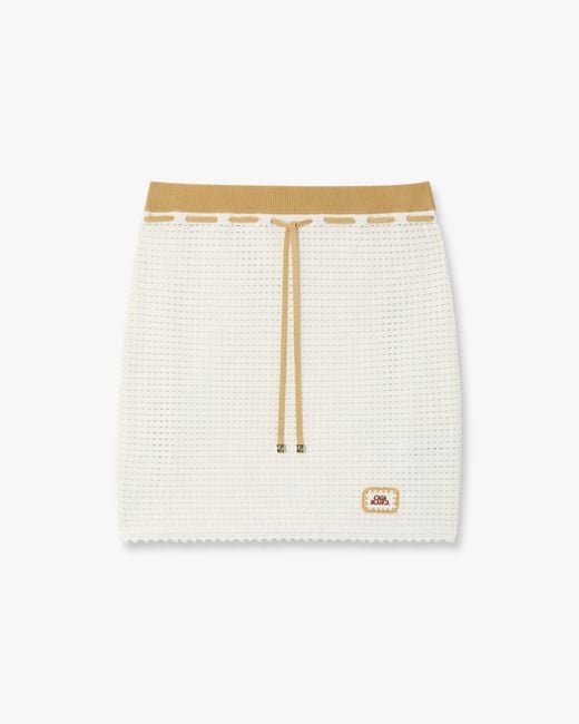 Casablanca Paris Natural Lace Tuck Stitch Mini Skirt, By