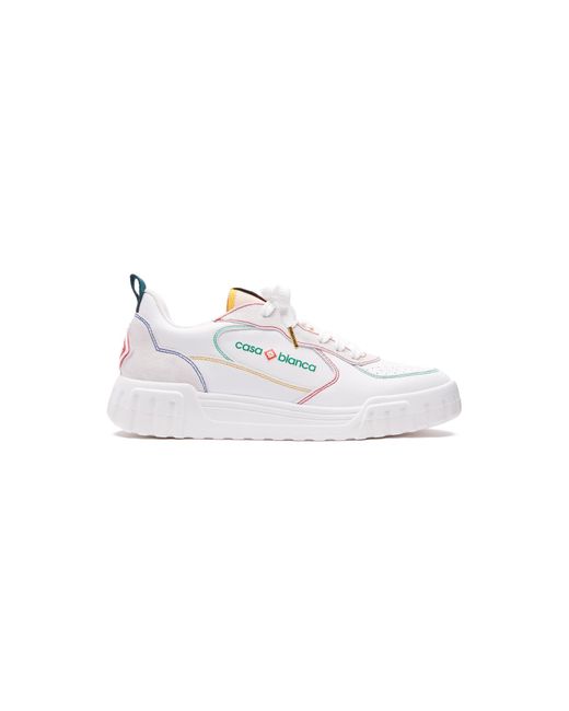 Casablanca Paris White Sneakers Pour Homme Blanches Et Multicolores Court for men