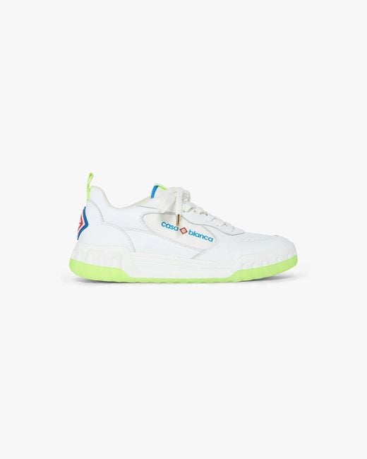Casablanca Paris Blue Leather Court Sneakers, Size By for men