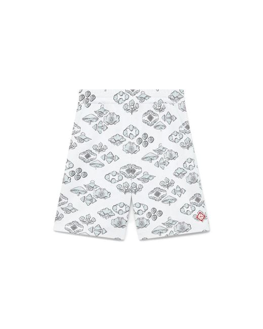 Casablanca Paris White Short De Survêtement En Jacquard À Motifs for men