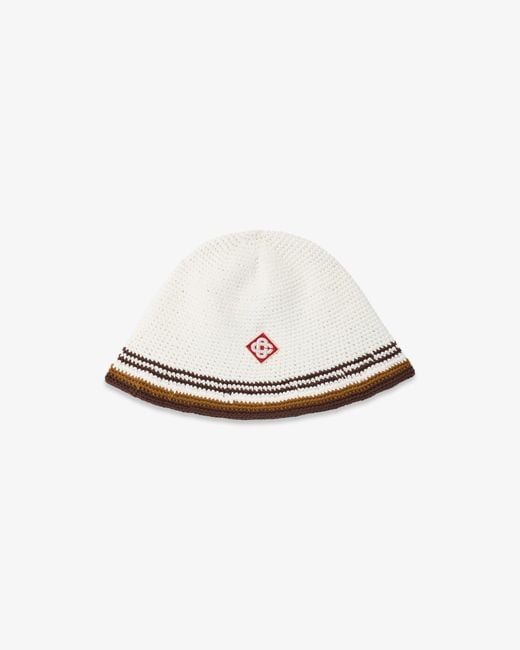 Casablanca Paris White Stripe Crochet Hat, By for men