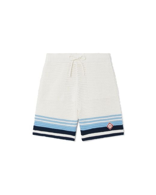Casablanca Paris White Short De Tennis En Crochet De Coton for men