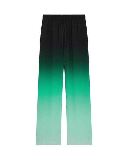 Casablanca Paris Green Pantalon En Soie Jacquard Dégradé Ping Pong for men