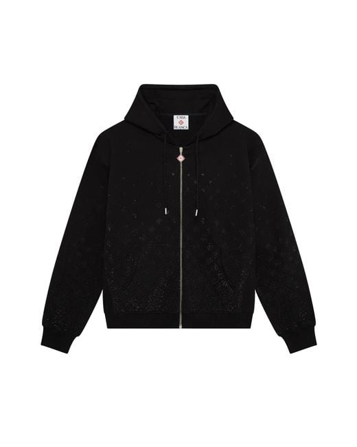 Casablanca Paris Black Sweat-Shirt À Manches Longues Crystal À Monogramme for men