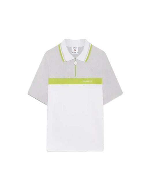 Casablanca Paris White Polo À Manches Courtes Gris for men