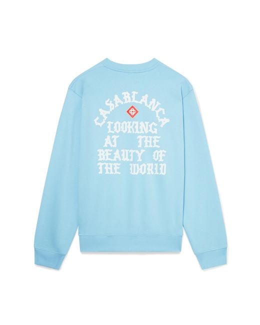 Casablanca Paris Blue Sweat-Shirt Beauty Of The World for men