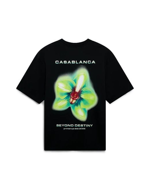 Casablanca Paris Black T-Shirt Oversize À Manches Courtes Glitch Orchid for men