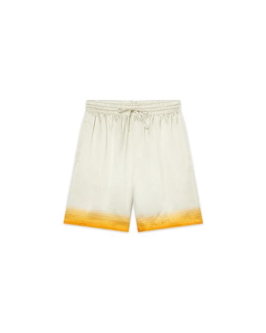 Casablanca Paris White Panoramique Silk Satin Shorts, By for men