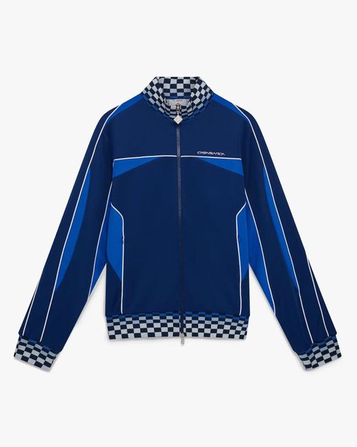 Casablanca Paris Blue Veste De Survêtement En Tricot Bleu Marine Cyber for men