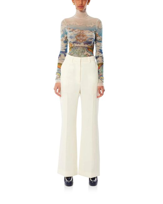 Casablanca Paris Blue Le Vol Ideal Printed Mesh Top, By