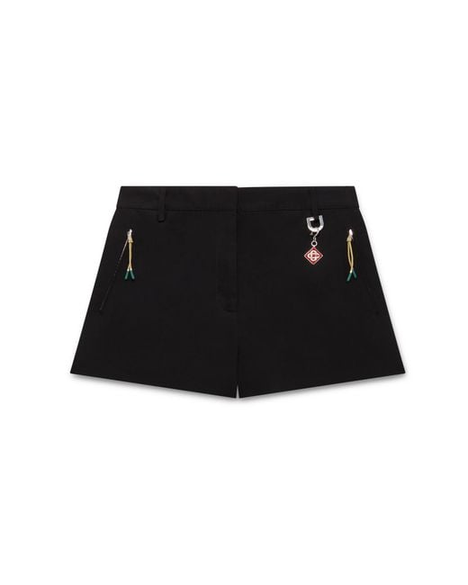 Casablanca Paris Black Tailored Mini Shorts, Size By