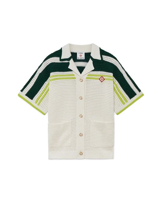 Casablanca Paris Green Chemise De Tennis En Crochet