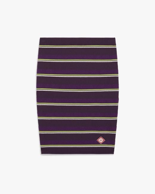 Casablanca Paris Purple Striped Midi Skirt, By