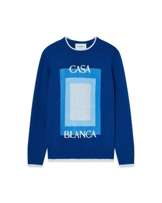 Casablanca Paris Blue Logo Degrade Intarsia Jumper, By for men