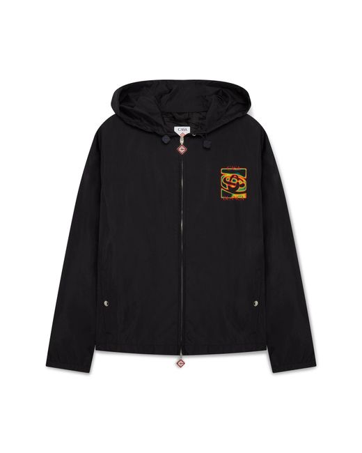 Casablanca Paris Black Heat Map Ripstop Hooded Jacket, By for men