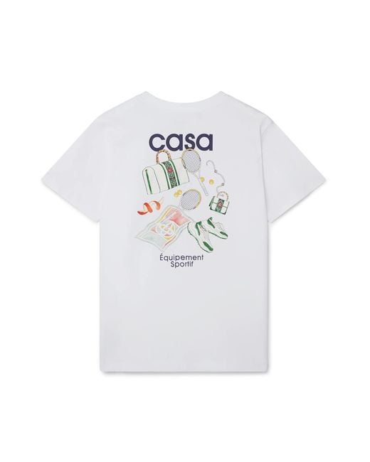 Casablanca Paris White T-Shirt À Manches Courtes Equipement Sportif