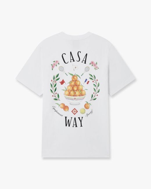 Casablanca Paris White Casaway Short Sleeve T-Shirt for men